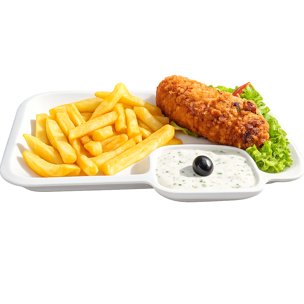 კიევური კოტლეტი, ფრი, ძაძიკი